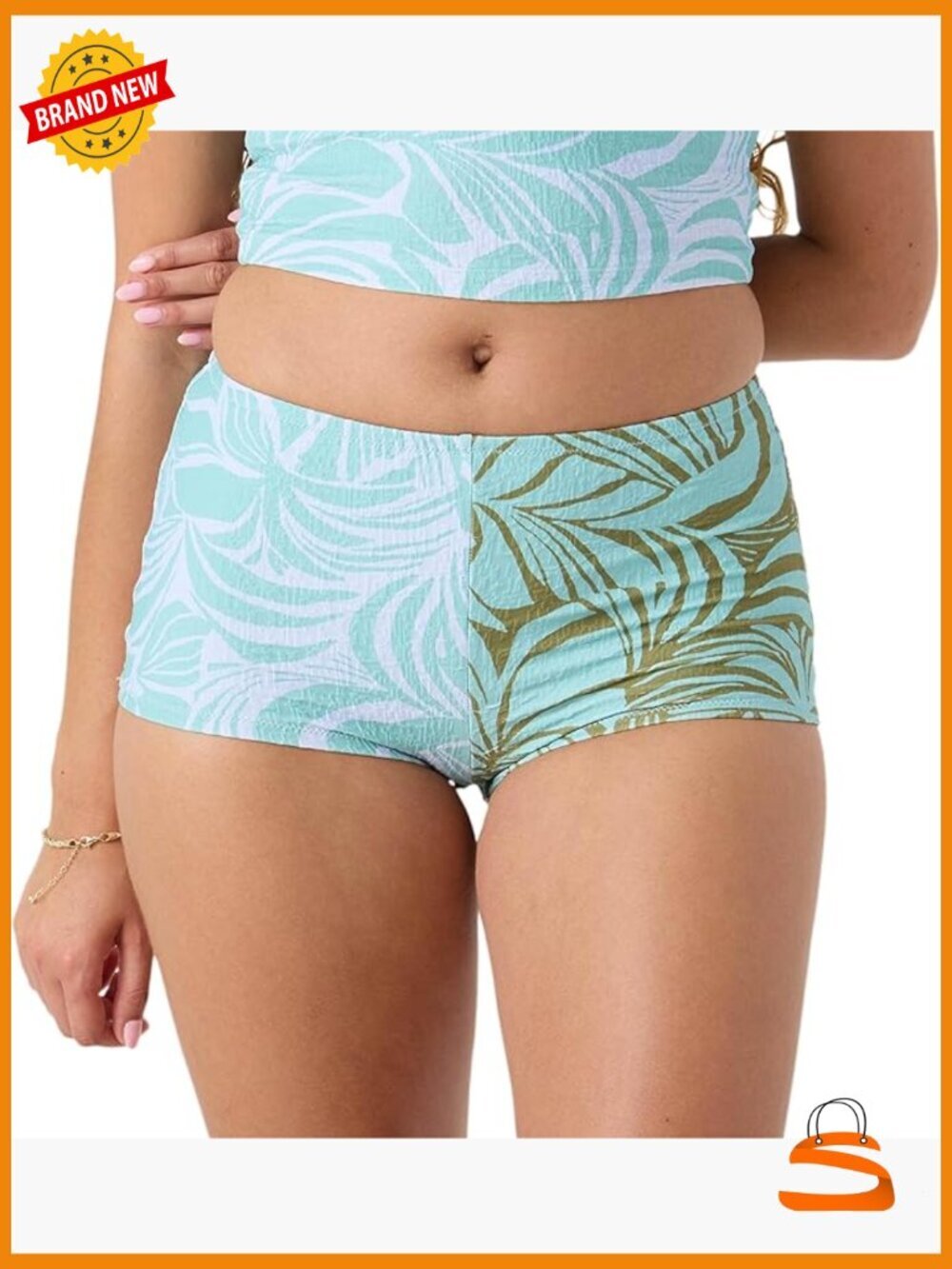 Small Boyshort Bikini Bottom, Recycled Nylon, UPF 50+, Quick-Dry Swimwear